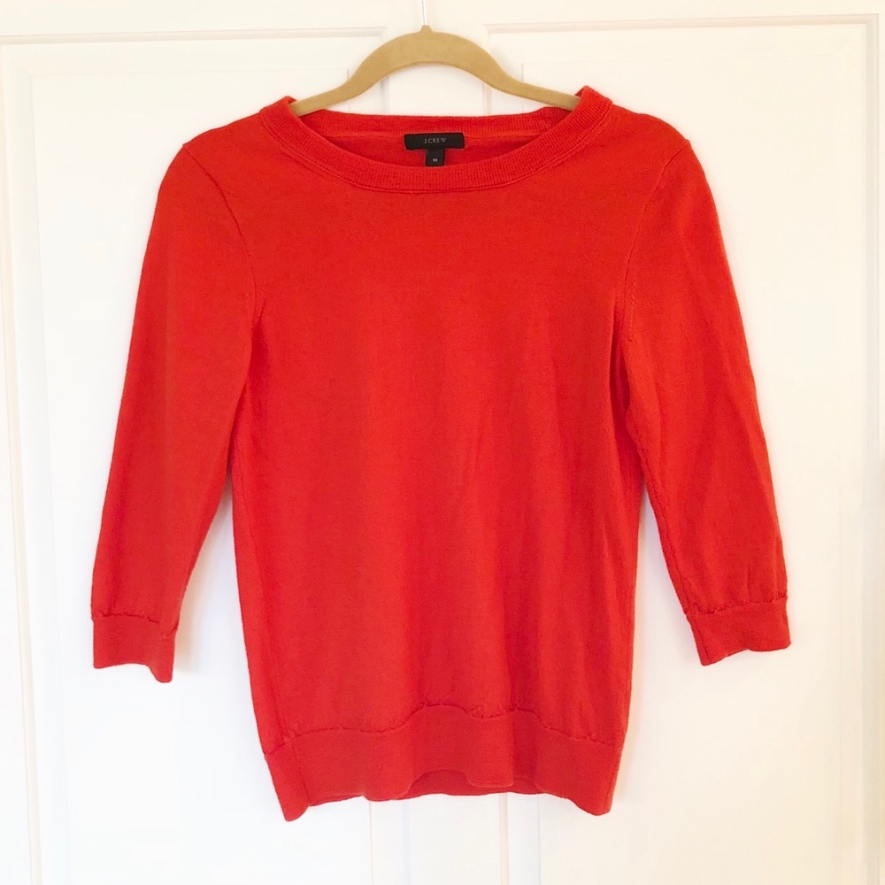 Orange J.Crew Crewneck Sweater
